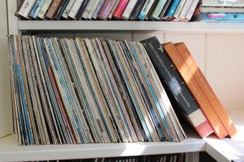 Shelf Of 33 RPM LP Records With Box Sets (22 Inches Of Records)