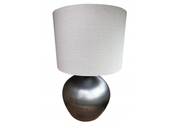 Pair Of Gun Metal /silver Contemporary Table Lamps