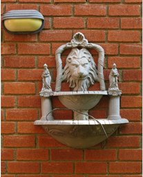 Lion's Head Cast Metal Wall Fountain - Lot B