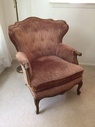 Custom Upholstered Armchair, Chippendale-Style, Solid Wood