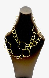 Beautiful Gold Over Brass Van Cleef Style Clover Chain Necklace