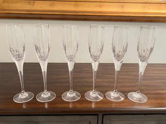 Set Of 6 Mikasa Arctic Pattern Champagne Flutes