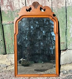 A Vintage Carved Maple Beveled Mirror - Vanity Sold Separately