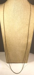 Elongated Sterling Silver 30' Long Chain Necklace