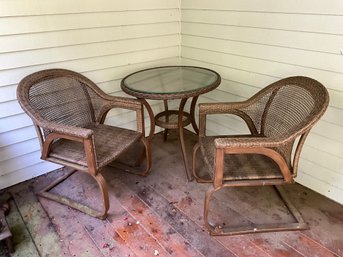 Beautiful Rattan And Metal Patio Set ~ Very Heavy ~