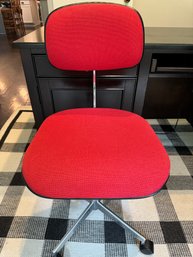 Contemporary 1970s Labofa Denmark Adjustable Red Desk Chair On Wheels