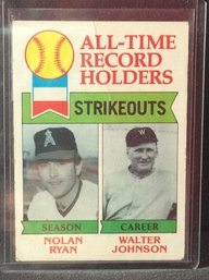 1979 Topps All Time Strikeouts Leaders Nolan Ryan - Walter Johnson - M