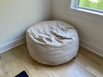 Fuf Chair- Beige Corduroy Lounger Bean Bag Pouf