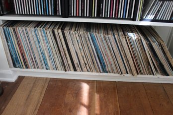 Large Shelf Full Of 33RPM Vinyl Records