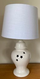 Ceramic Base Lamp With Cutout Stars