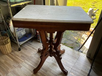 Antique Eastlake Marble Top Parlor Table