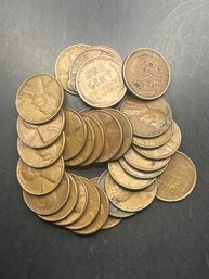 30 1940's, 1950's Wheat Pennies