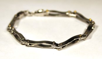 Unique 925 Sterling Silver Linked Bracelet Italian