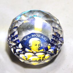 Vintage Swarovski Cut Crystal Ball Shaped Mozart Paperweight