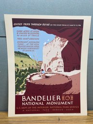 BANDELIER NATIONAL MONUMENT NEW MEXICO Print. 13 7/26' X 16 1/2' Perfect For Framing.