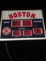 Boston Red Sox Scoreboard Digital Clock