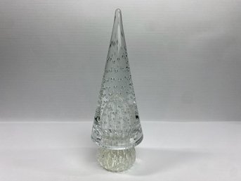 Clear Murano Glass Christmas Tree With Bubbles