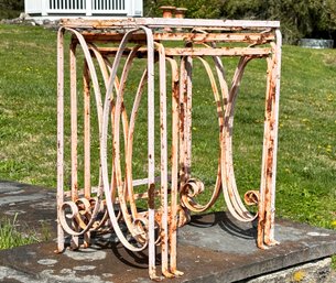 A Set Of Three 1930's Wrought Iron Nesting Tables - Need Glass Tops