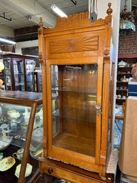 Stunning Antique Victorian Oak Display Showcase Cabinet