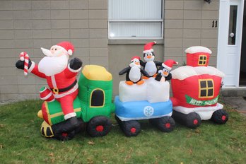 Super Fun 10' Lighted Inflatable Christmas Train From Home Accents Holiday