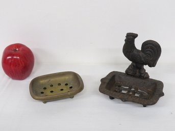 Cast Iron & Brass Country Soap Dishes