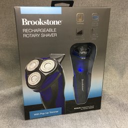 (1 Of 2) Brand New $99 BROOKSTONE Rechargeable Rotary Electric Shaver - BRAND NEW In Box - GREAT GIFT !