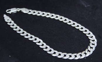 Fine Sterling Silver 925 Italy Curb Link Bracelet 9 1/4' Long