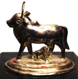 Antique Low Grade South American Silver Figural Bull Figure