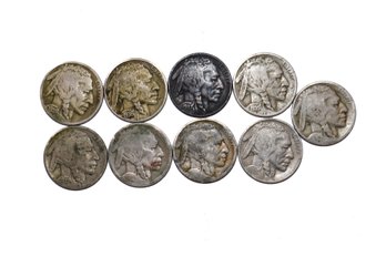 9 Buffalo Head Nickels