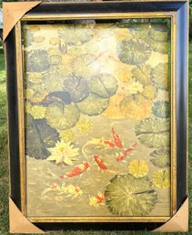 Framed Koi And Lilly Pads 3 X 4 Ft ~ Signed Jamie Lisa ~