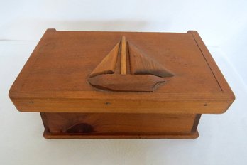 A Nautical Themed Wooden Trinket Box - Made In Nova Scotia