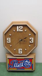 Vintage Working Pepsi Cola Plastic Wall Clock