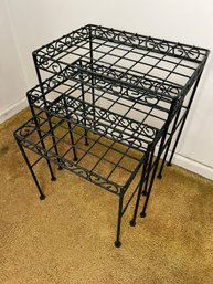 Trio Of Scrolled Metal Nesting Tables