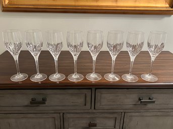 Set Of 8 Mikasa Arctic Pattern Wine Glasses