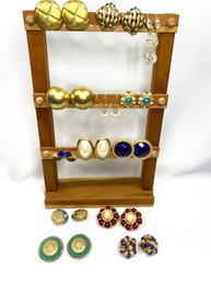 Collection Of Vintage Goldtone Earrings - 13 Pairs