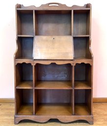 A Vintage Pine Shelf With Writing Desk