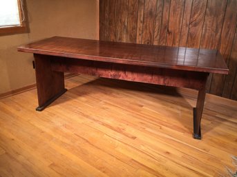 (2 Of 2) Custom Made Desk / Work Table - Well Made - Mahogany Finish - VERY Sturdy / Stable - Great Piece