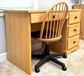 A Solid Maple Desk And Chair