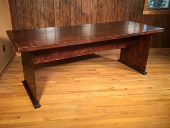 (1 Of 2) Custom Made Desk / Work Table - Well Made - Mahogany Finish - VERY Sturdy / Stable - Great Piece