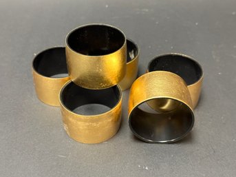 Vintage Napkin Rings In Brushed Gold