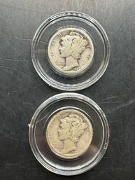 2 Mercury Dimes 1927, 1927-D