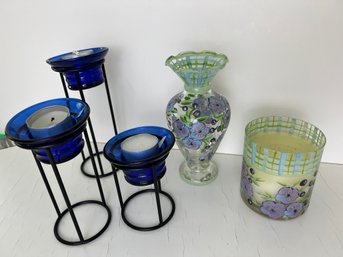 Glass Candleholder Grouping