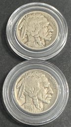 2 Buffalo Nickels 1935, 1935-D