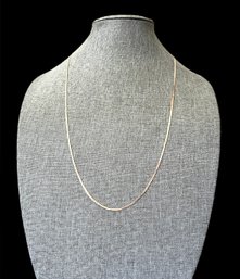 Long Italian Sterling Silver Herringbone Chain Necklace