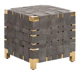 Arteriors Woven Suede And Brass Elis Stool (RETAIL $4,050)