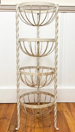 A Vintage Wrought Iron Basket Stand