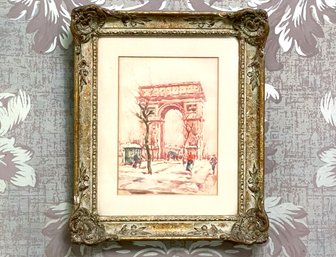 An Antique Watercolor - European Travel Scene