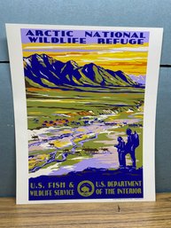 ARCTIC NATIONAL WILDLIFE REFUGE ALASKA PRINT. 13 3/8' X 16 1/4'. Perfect For Framing And Enjoying.