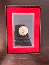 Beautiful 1974-S Uncirculated Eisenhower Proof Silver Dollar 40 Silver In Case