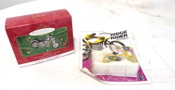 Hallmark Harley Davidson Ornament And Ridge Rider Bike In Package